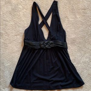 Criss cross/racer back black tank